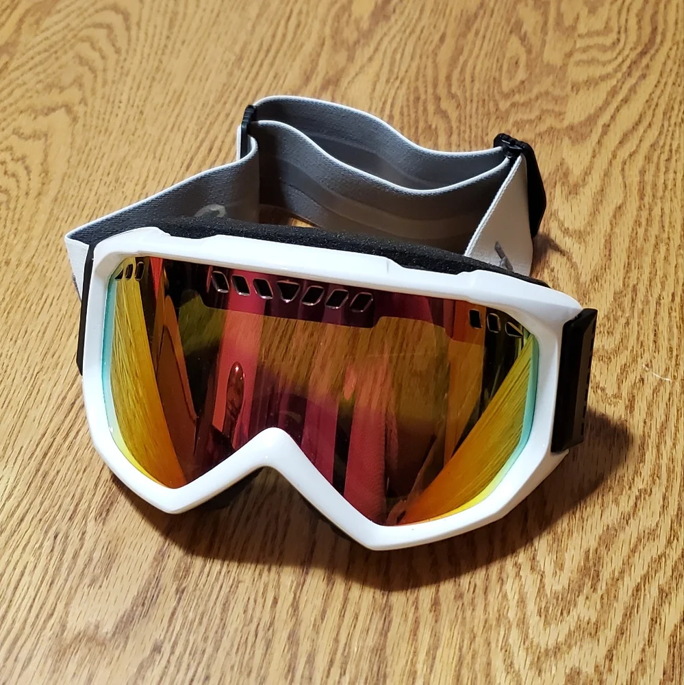 Smith Goggles White Snow Boarding Motorcycle Skiing Head Band Like New Padded